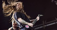 As atividades do Palco Mundo foram abertas pelo peso do Sepultura, acompanhado pela percussão do grupo francês Les Tambours du Bronx.  - Fernando Schlaepfer / I Hate Flash / Divulgação