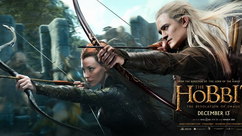 Tauriel (Evangeline Lilly), personagem criada para o filme, e Legolas (Orlando Bloom), formam uma improvável parceria no segundo filme.  - Divulgação