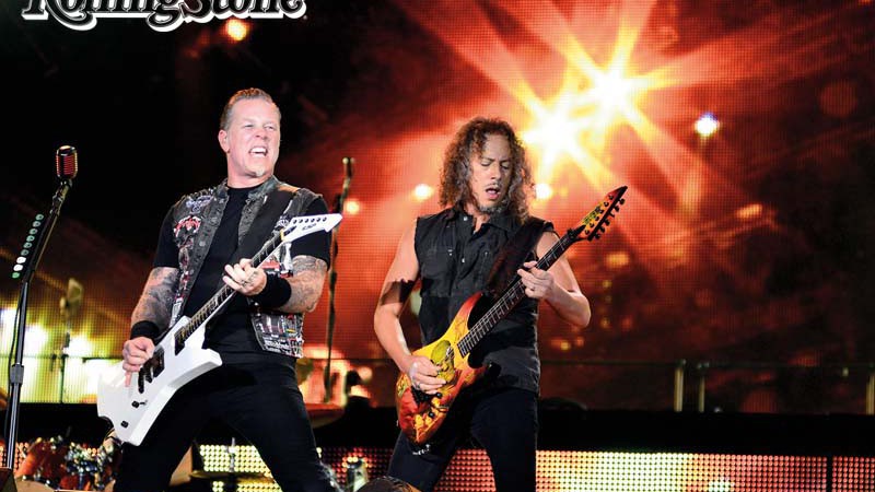 <b>EFICIÊNCIA</b>
James Hetfield e Kirk Hammett: o Metallica fez bonito. - Rafael Arruda/Estácio de Sá