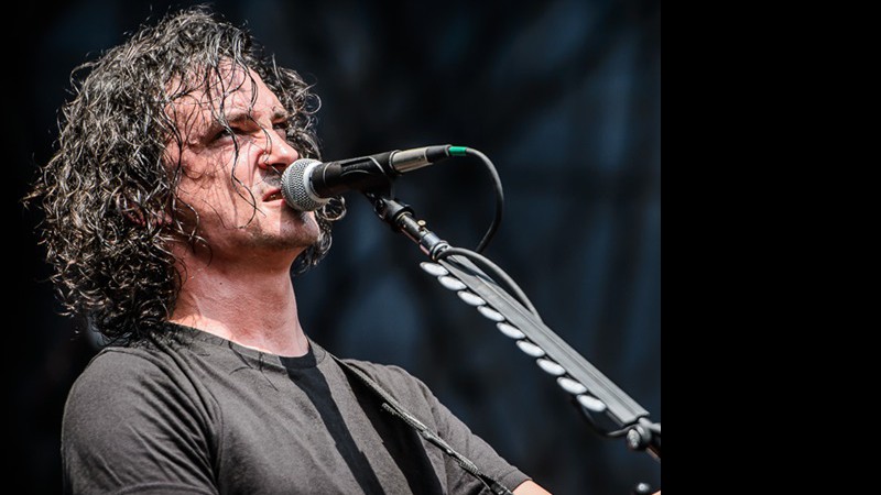 O vocalista Joe Duplantier, do Gojira, comemorou aniversário no palco e não escondeu a felicidade em estar pela primeira vez no Brasil. - Stephan Solon/XYZ Live/ Divulgação