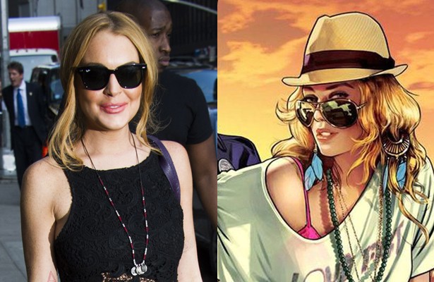 Lindsay Lohan e Lacey Jonas - GTA V - Charles Sykes/AP/Montagem