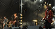 Paul Westerberg, Dave Minehan, Tommy Stinson e Josh Freese com o The Replacements, no Shaky Knees Music Festival, em maio de 2014, em Atlanta. - Robb D. Cohen/AP