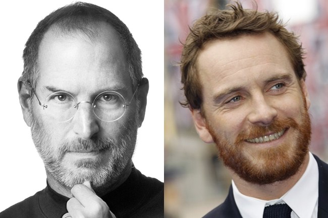 Steve Jobs, fundador da Apple, e o ator Michael Fassbender - Montagem