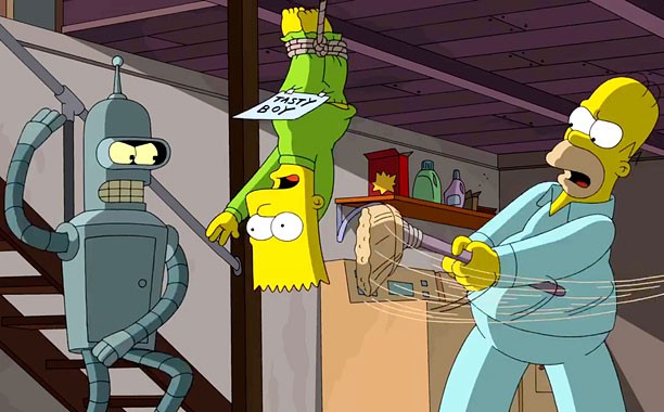 O encontro entre <i>Os Simpsons</i> e <i>Futurama</i> - Reprodução/EW