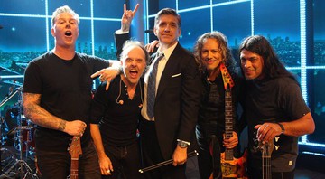 Galeria - Metallica na TV (com Craig Ferguson) - Reprodução/Facebook