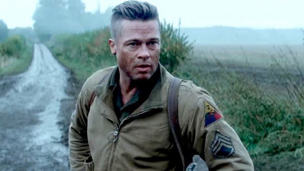 Brad Pitt em cena do filme <i>Corações de Ferro</i> - Reprodução/Vídeo