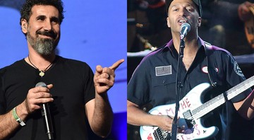 Vocalista do System of a Down, Serj Tankian, e o guitarrista do Rage Against The Mahcine, Tom Morello - AP/Reprodução