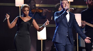 Sam Smith cantou, em parceria com Mary J Blige, "Stay with Me", hit que fez dele um astro - AP