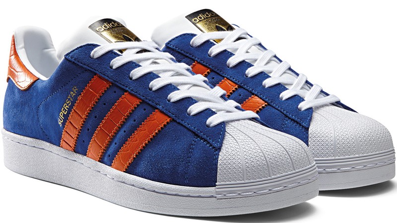 Modelo da adidas Originals, linha Superstar East River Rivalry, do New York Knicks - Divulgação