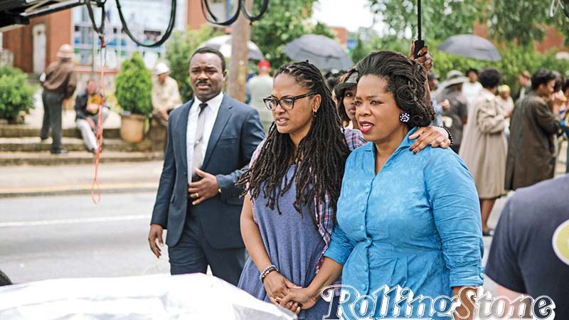 A diretora com Oprah no set de Selma. - Divulgação