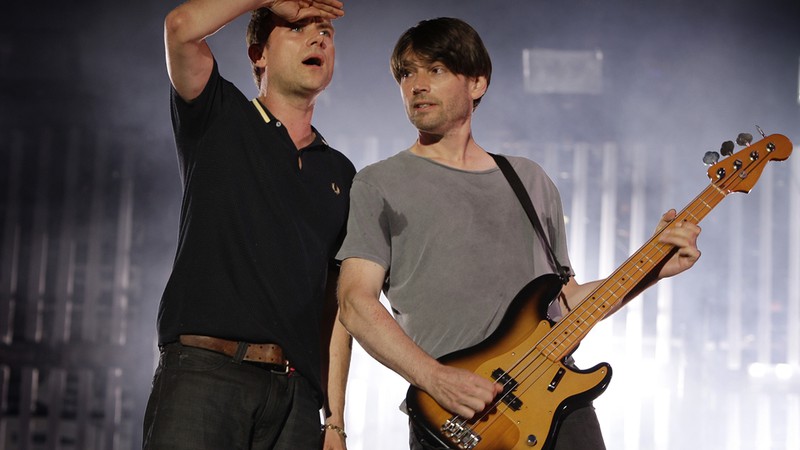 Damon Albarn e Alex James, do Blur - Joel Ryan/AP