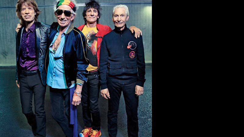 (A partir da esq.) Jagger, Richards, Ron Wood e Charlie Watts estão prontos para a estrada - Claude Gassian