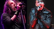 Jonathan Davis (líder do Korn, esquerda) e Marilyn Manson - Reprodução/Facebook