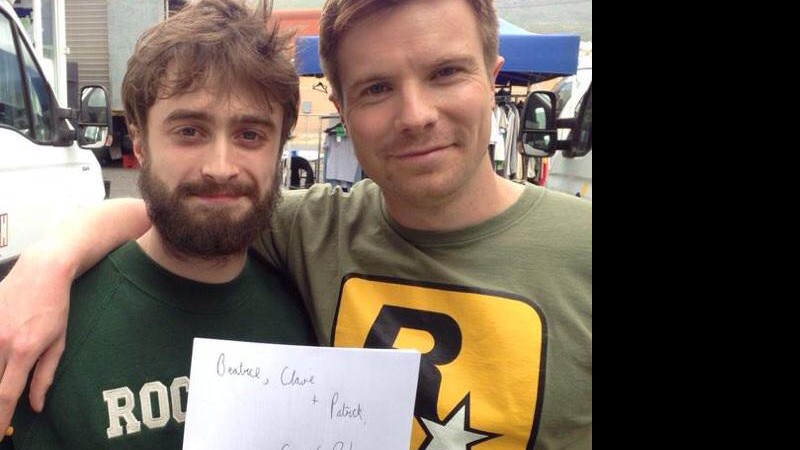 Daniel Radcliffe  no set de <i>Game Changer</i>. - Divulgação