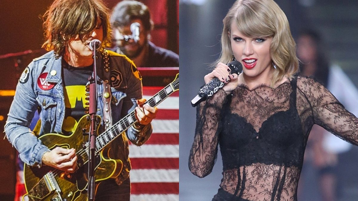 Os cantores Ryan Adams e Taylor Swift - Reprodução