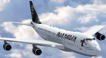 Iron Maiden e seu avião customizado para a turnê do disco <i>The Book of Souls</i> - Reprodução