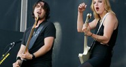 Joe Hottinger e Lzzy Hale, do Halestorm, no Rock in Rio 2015 - Pasquale/ Estácio/ Divulgação