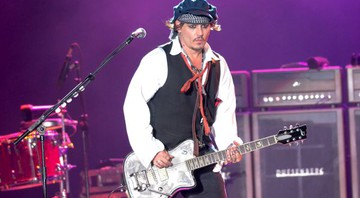 Johnny Depp com o Hollywood Vampires no Rock in Rio 2015 - Cintia Orth/Estácio/Divulgação