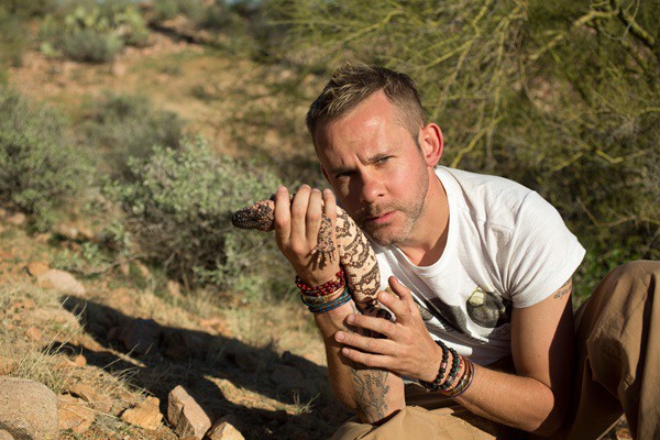 Dominic Monaghan na gravação de <i>Wild Things with Dominic Monaghan</i> - Divulgação