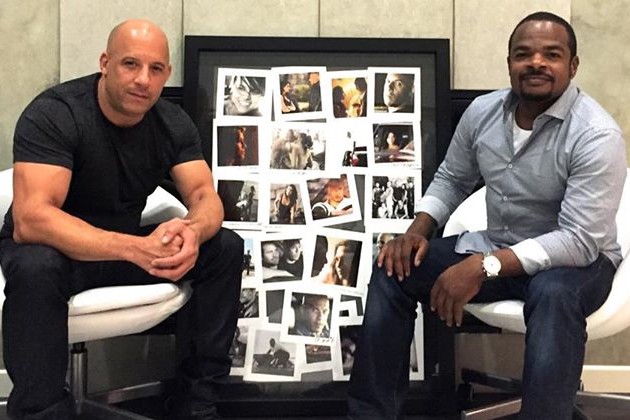 O ator Vin Diesel ao lado de F. Gary Gray, diretor de <i>Straight Outta Compton – A História do N.W.A</i> - Reprodução/Facebook