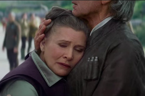 Carrie Fisher, a Princesa Leia, em <i>Star Wars: Episódio VII - O Despertar da Força</i> - Reprodução/vídeo