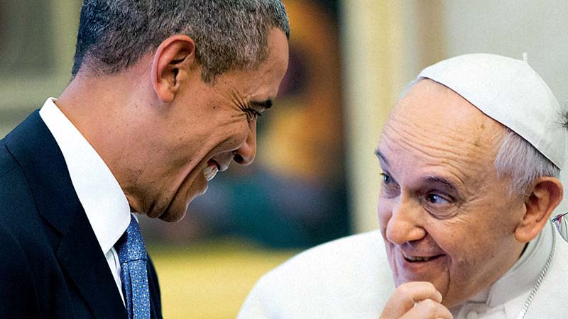 O presidente norteamericano Barack Obama esteve com Francisco no Vaticano, em 2014. O papa retribuiu com uma visita à Casa Branca no mês passado - ABLO MARTINEZ MONSIVAIS/AP PHOTO