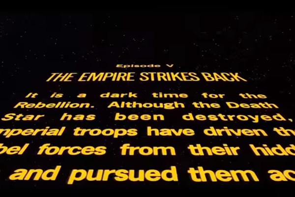 Imagem de abertura de <i>Star Wars: Episode V - The Empire Strikes Back</i> - Reprodução