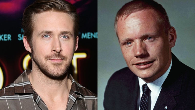 O ator Ryan Gosling e o austronauta Neil Armstrong - Joel Ryan/Ed Kolenovsky/AP