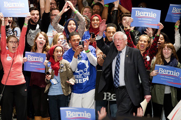 Bernie Sanders em evento de campanha pela candidatura à presidência dos EUA em Atlanta, no dia 23 de novembro de 2015 - David Goldman/AP