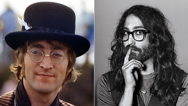 John Lennon e o filho, Sean (Foto 1: Reprodução/Facebook e Foto 2: Richard Burbridge)