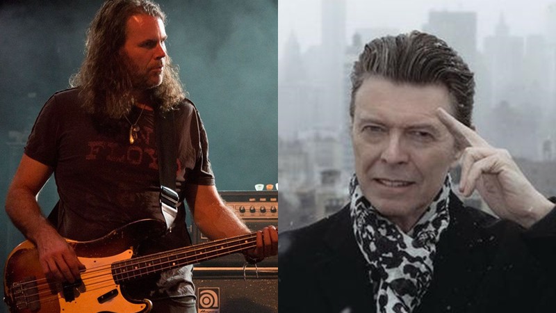 O baixista Timothy Lefebvre, que tocou no último disco de David Bowie, <i>Blackstar</i>, e o próprio Bowie - Reprodução/Facebook/Divulgação