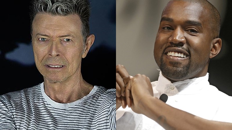 Kanye West e David Bowie - Reprodução/AP