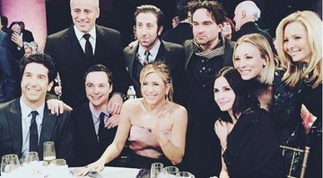 Elencos de <i>Friends</i> e <i>The Big Bang Theory</i> na gravação de um especial da NBC - Reprodução/Instagram