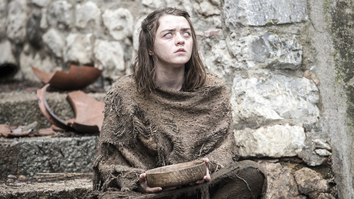 A personagem Arya Stark (Maisie Williams) em imagem da sexta temporada de <i>Game of Thrones</i> - Reprodução