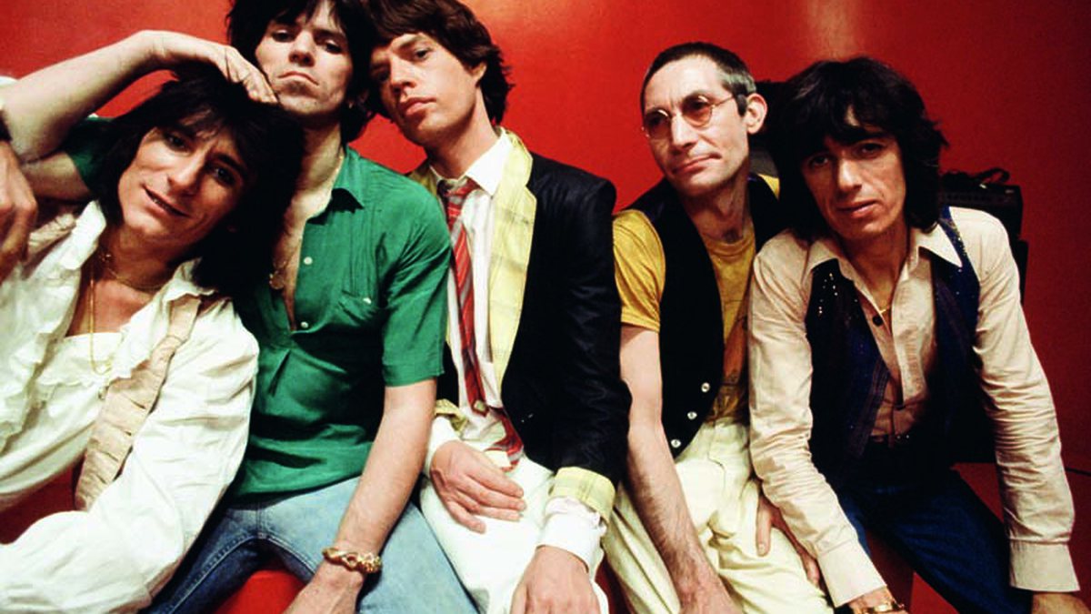 Os Stones em Nova York, no dia 2 de maio de 1978, promovendo o álbum Some Girls. (Da esq. para a dir.) Ron Wood, Keith Richards, Mick Jagger, Charlie Watts e Bill Wyman. - MICHAEL PUTLAND