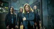 <b>BANDA RENOVADA</b><br>
(Da esq. para a dir.) Kiko Loureiro, Dave Ellefson, Dave Mustaine e Chris Adler.  - Divulgação