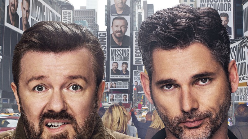 Ricky Gervais e Eric Bana no pôster do filme <i>Special Correspondents</i> , produção original da Netflix - Reprodução