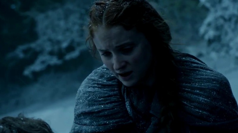 A atriz Sophie Turner na pele da personagem Sansa Stark em cena da sexta temporada de <i>Game of Thrones</i> - Reprodução/Vídeo