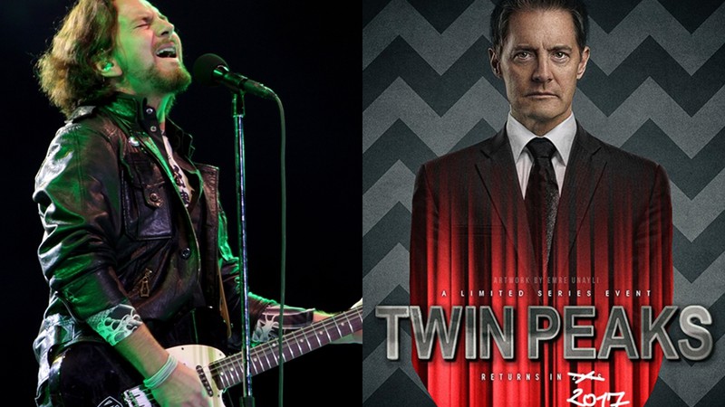 Eddie Vedder, líder do Pearl Jam, e o ator Kyle MacLachlan, o Agente Cooper de <i>Twin Peaks</i> - AP/Reprodução