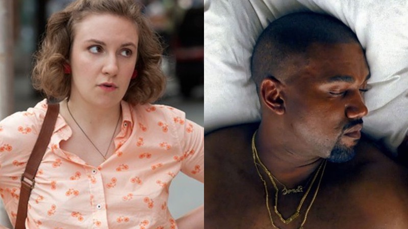 A criadora e estrela de <i>Girls</i>, Lena Dunham, e o rapper Kanye West - Reprodução