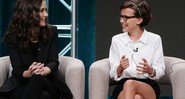 Winona Ryder e Millie Brown, atrizes de <i>Stranger Things</i>, durante painel da série em evento da Netflix em Los Angeles - Eric Charbonneau/Netflix