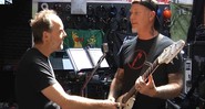 Lars Ulrich e James Hetfield, do Metallica, em vídeo de bastidores da criação da música "Hardwired" - Reprodução/Vídeo