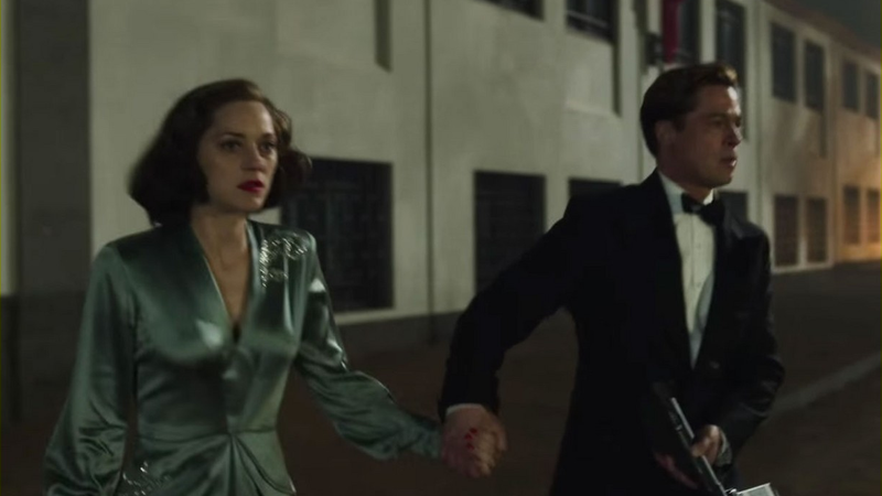 Brad Pitt e Marion Cotillard no trailer de <i>Aliados</i> - Reprodução