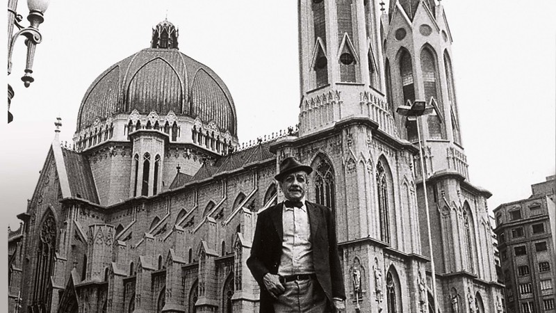 Adoniran Barbosa no Largo São Bento, São Paulo, em 1978 - Acervo Pessoal