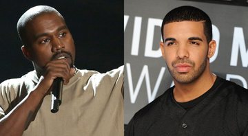 Os rappers Kanye West e Drake (Foto: AP)