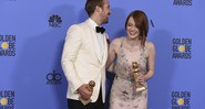 Emma Stone e Ryan Gosling, de <i>La La Land</i>, no Globo de Ouro 2017 - Jordan Strauss/Invision/AP