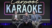 Da esquerda para a direita, Ben Winston, James Corden e Eric Pankowski no painel do <i>Carpool Karaoke</i>, série da Apple Music, na coletiva de imprensa da Television Critics Association - Richard Shotwell/Invision/AP