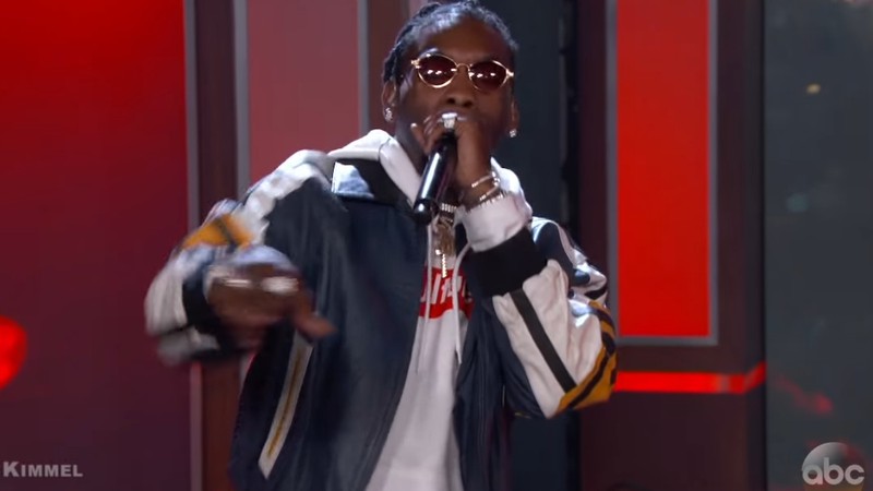 Migos durante performance no <i>Jimmy Kimmel Live!</i> - Reprodução/Vídeo