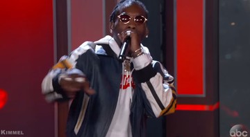 Migos durante performance no <i>Jimmy Kimmel Live!</i> - Reprodução/Vídeo