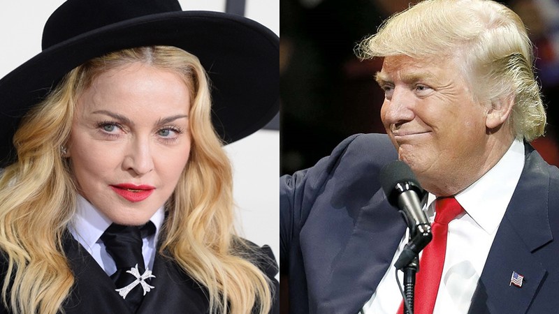 A cantora pop Madonna e o presidente dos Estados Unidos, Donald Trump - AP